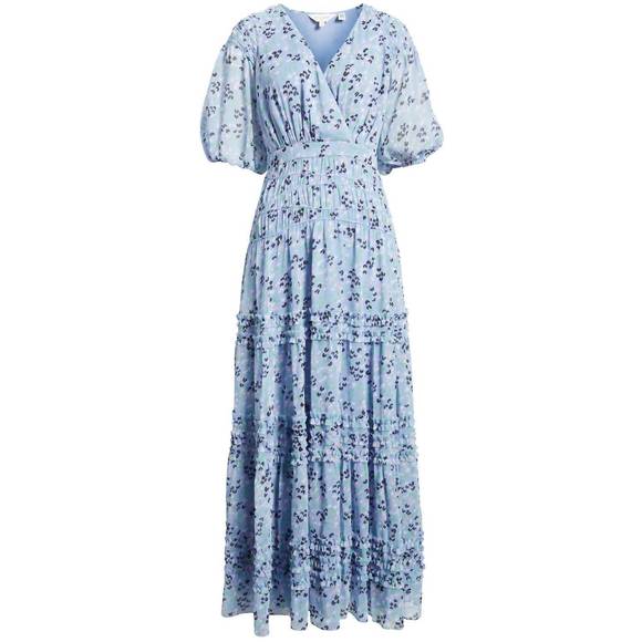 NEW TED BAKER blakeli maxi dress in light blue heart print - Picture 3 of 3